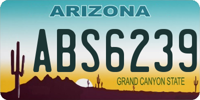 AZ license plate ABS6239