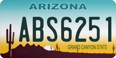 AZ license plate ABS6251