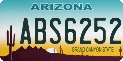 AZ license plate ABS6252