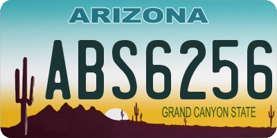 AZ license plate ABS6256