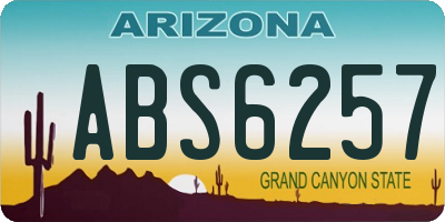 AZ license plate ABS6257
