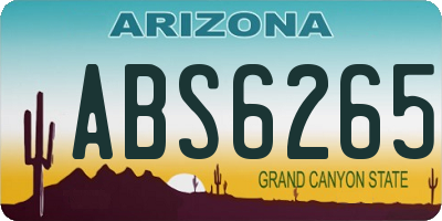 AZ license plate ABS6265