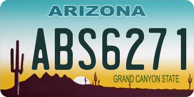 AZ license plate ABS6271