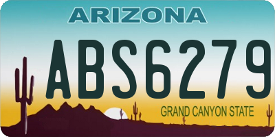 AZ license plate ABS6279