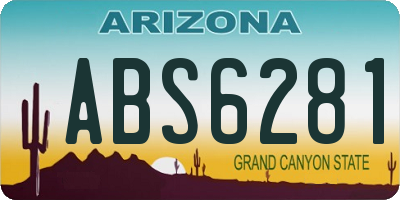 AZ license plate ABS6281