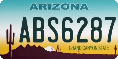 AZ license plate ABS6287