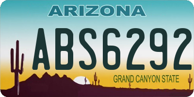 AZ license plate ABS6292