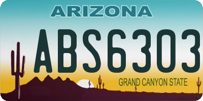 AZ license plate ABS6303