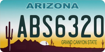 AZ license plate ABS6320
