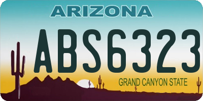 AZ license plate ABS6323