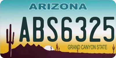 AZ license plate ABS6325