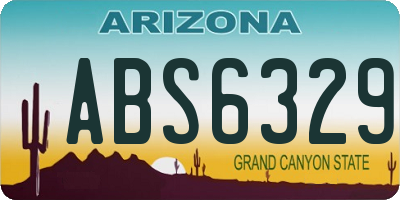 AZ license plate ABS6329