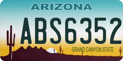 AZ license plate ABS6352