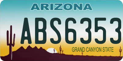 AZ license plate ABS6353