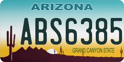 AZ license plate ABS6385