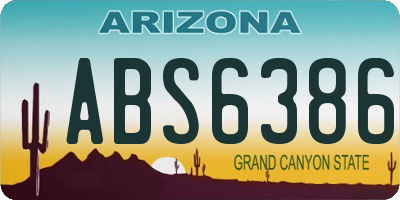AZ license plate ABS6386