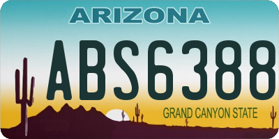 AZ license plate ABS6388