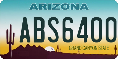 AZ license plate ABS6400