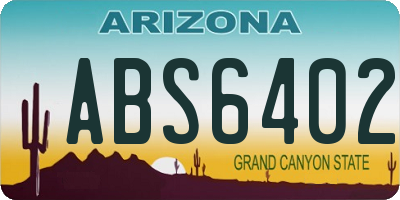AZ license plate ABS6402
