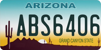 AZ license plate ABS6406