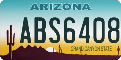 AZ license plate ABS6408