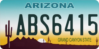 AZ license plate ABS6415