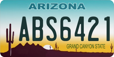 AZ license plate ABS6421