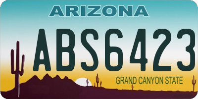 AZ license plate ABS6423