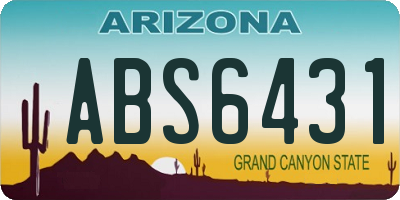 AZ license plate ABS6431
