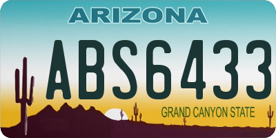 AZ license plate ABS6433