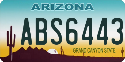 AZ license plate ABS6443