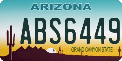 AZ license plate ABS6449