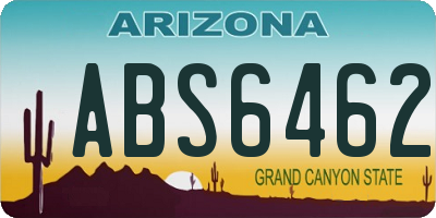 AZ license plate ABS6462