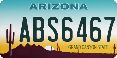 AZ license plate ABS6467