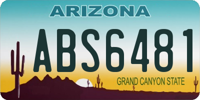 AZ license plate ABS6481