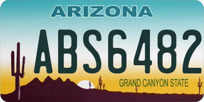 AZ license plate ABS6482