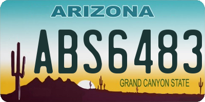 AZ license plate ABS6483