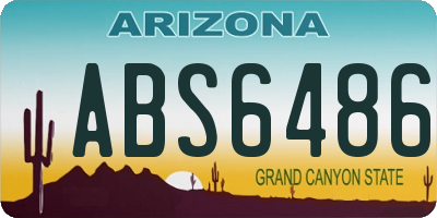 AZ license plate ABS6486