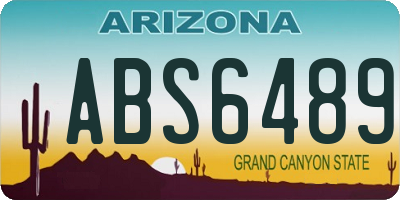AZ license plate ABS6489