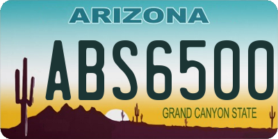 AZ license plate ABS6500