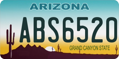 AZ license plate ABS6520