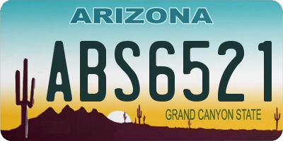 AZ license plate ABS6521