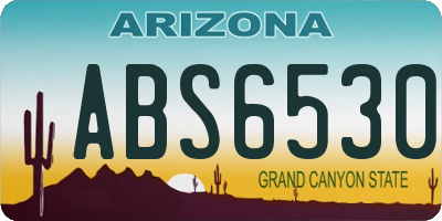 AZ license plate ABS6530