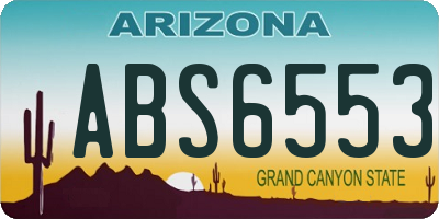 AZ license plate ABS6553