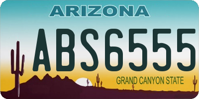 AZ license plate ABS6555