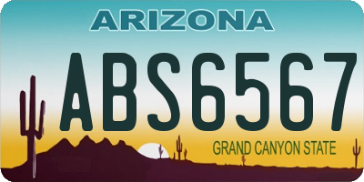 AZ license plate ABS6567