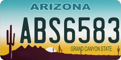 AZ license plate ABS6583