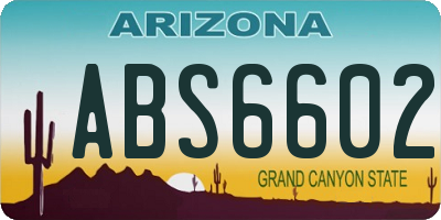 AZ license plate ABS6602