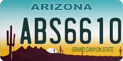AZ license plate ABS6610