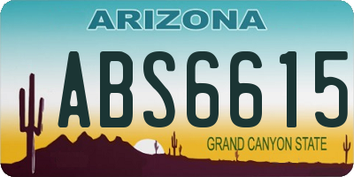 AZ license plate ABS6615